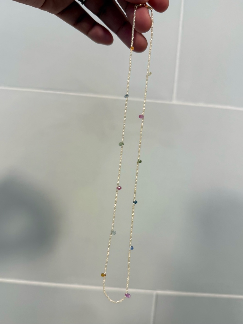RARE Catbird Confetti Pearl & Sapphire Necklace - Picture 12 of 14